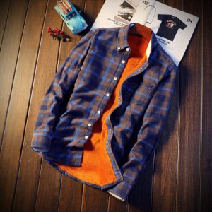 Men Autumn Winter Spring Plaid Flannel Shirts